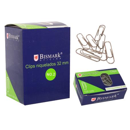 CLIPS NIQUELADOS Nº 2 BISMARK 32 MM
