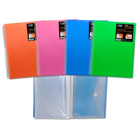 CARPETA DE FUNDAS ESPIRAL 40H PERSONALIZABLE COLORES SURTIDOS