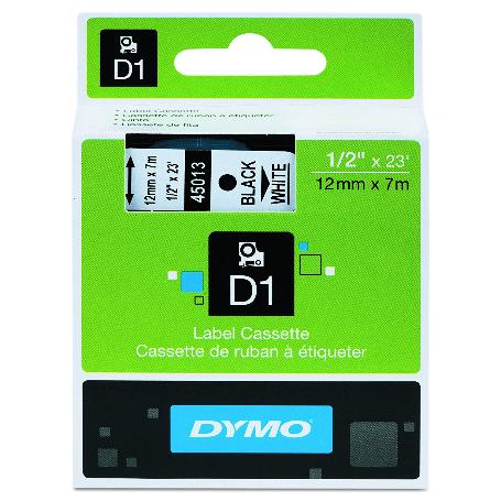 CINTA DYMO D1 12X7 MM  45013/S0720530 NEGRO/BLANCO