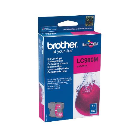 CARTUCHO BROTHER LC-980M MAGENTA (260PG) DCP-145C/165C/195C/197C/365CN/375CW/250C/255CW/MFC-290C/295CN