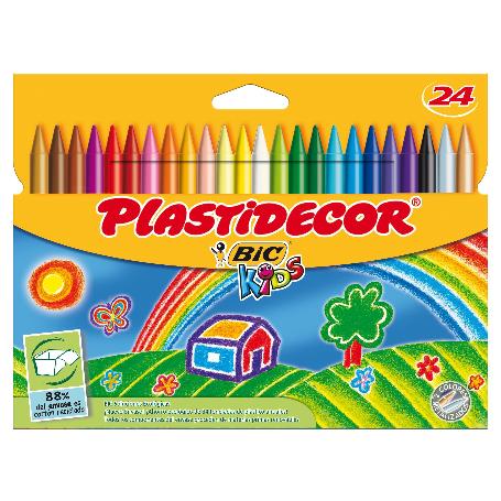 CERAS PLASTIDECOR CAJA DE 24 BIC KIDS