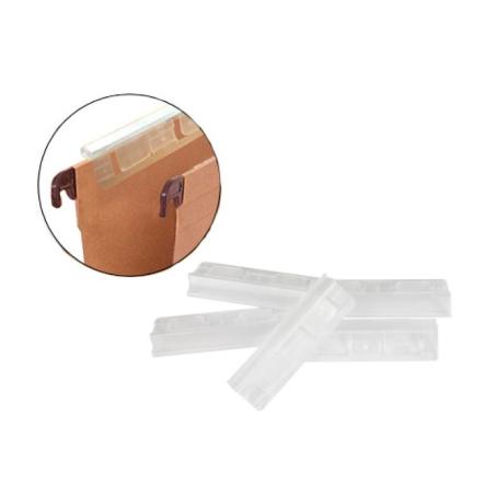 VISOR P.P. CARPETA COLGANTES  PAQ.50 65X25MM