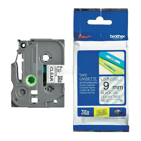 CINTA BROTHER TZE121 ROTULADORA TRANSPARENTE/NEGRA 
