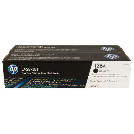 PACK DOBLE TONER HP CE310AD (126A) NEGRO (1.200PG) LASERJET PRO MFP M175A/CP1020/CP1025/M275