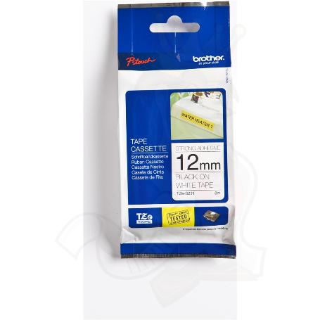 CINTA BROTHER TZES231 BLANCO/NEGRO 12MM