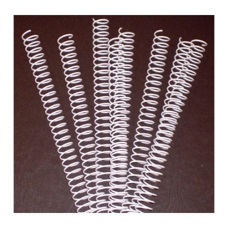 ESPIRAL METÁLICO 10 MM PASO 5:1 COLOR BLANCO CAJA DE 100