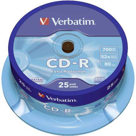 CD-R VERBATIM 700MB 52X TARRINA 25 REF.43432 + CANON