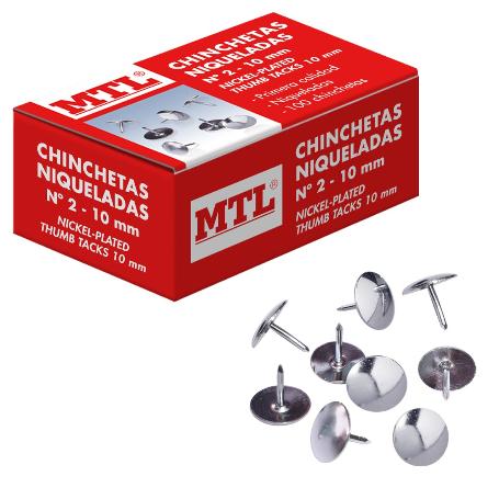 CHINCHETAS NIQUELADAS MTL CAJA DE 100