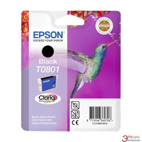 CARTUCHO EPSON C13T08014011 (T0801) NEGRO (330PG) SYTLUS PHOTO R265/R285/R360/RX560/R585/R685/PX650/PX700W/PX710/PX